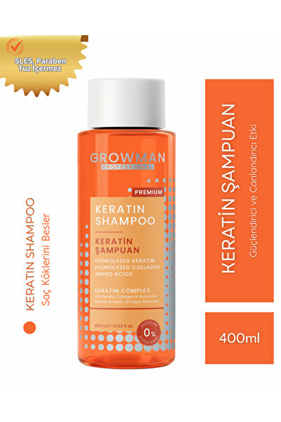 growman Keratin Şampuan 400 ML – Saç Onarıcı & Güçlendirici Bakım