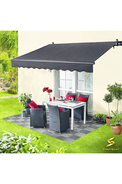 stratecht Balkon Teras Tente Gölgelik Teleskopik Açılır Kapanır Bahçe Kafe 30...