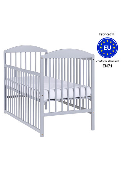 Kidizi Solid wood crib 120x60 cm Orella gray with sliding side, adjustable on...