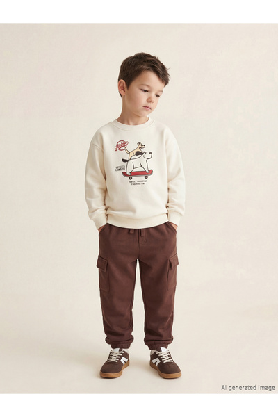 LC Waikiki Vizyon New Season Elastic Waist Boys' Cargo Sweatpants
