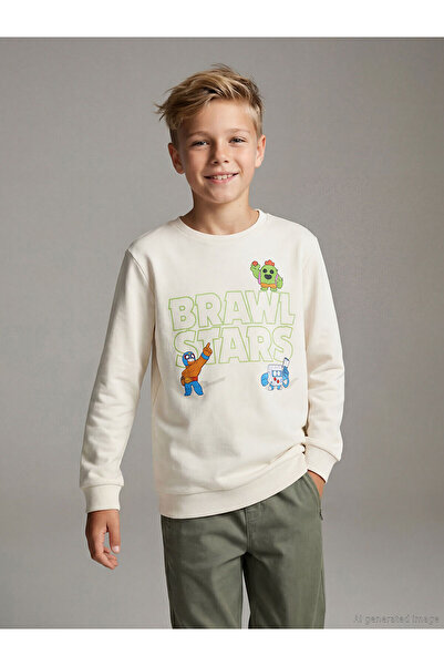 LC Waikiki Peak Yeni Sezon Bisiklet Yaka Brawl Stars Baskılı Erkek Çocuk Tişört