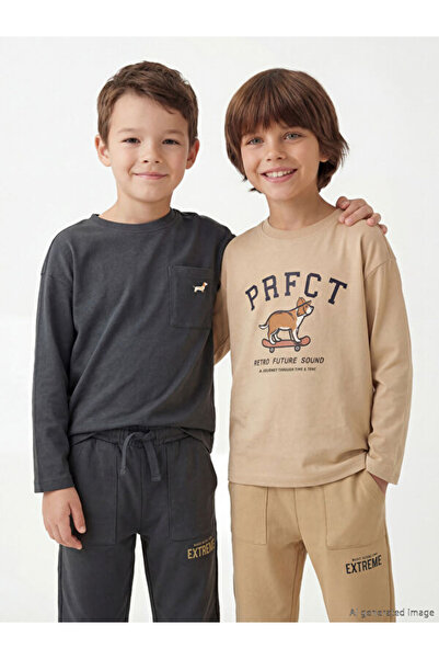 LC Waikiki I Zero Roba Collar Printed Long Sleeve Boy's T-Shirt from Freezen ...