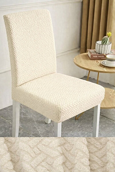 beyvetçe (6 ADET) TUĞLA DESEN LİKRALİ KUMAŞ Sandalye Örtüsü, Lastikli, Esnekl...