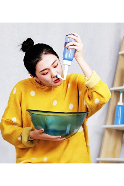 ORGANICYOU HANGZHOU Yetişkinler/Çocuklar İçin Burun Yıkama Şişesi 300ml Sinüs...