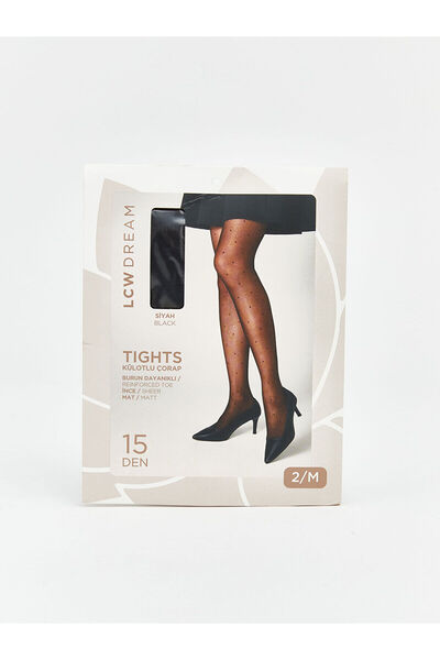 LC Waikiki Two Mt Shop Quality Lcw Dream Black Polka Dot Women's Pantyhose