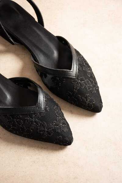 CICIKIZ K, Daisy, Low-Heeled Jurdan Shoes with Back Rubber Sole and Floral De...