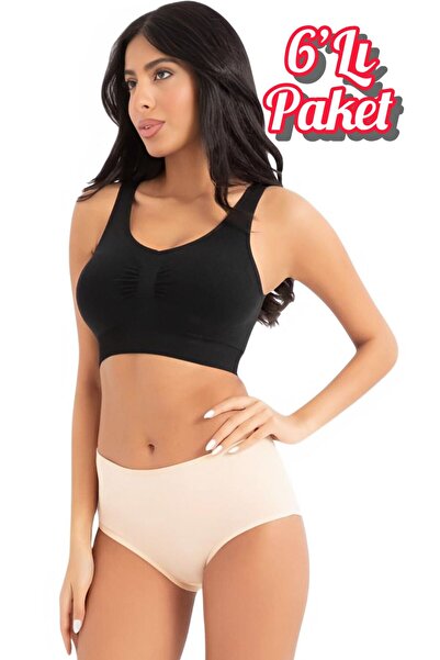 Özten İç Giyim Pack of 6 Luxury Lycra Flexible Cotton High Waist Bato Women's...