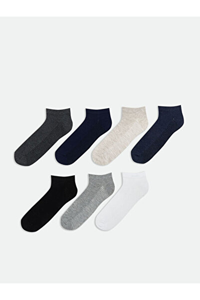 LC Waikiki Rmz Gi̇yi̇m Farkiyla Men's Booties Socks 7-Pack