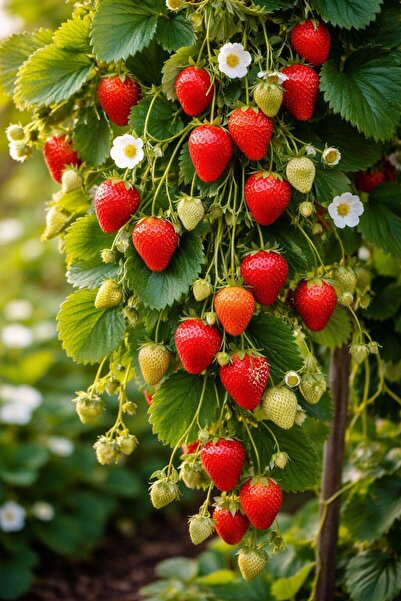 çınar fidancılık SALKIM SARMAŞIK 10 ADET YEDİVEREN ÇİLEK FİDANI TAZE SÖKÜM FR...