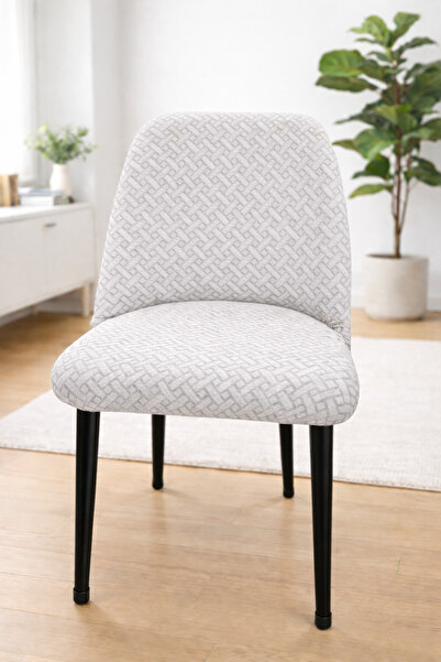 beyvetçe (6ADET) Sandalye Kılıfı-Büyük Oval Likrali Tam Saran Yıkanabilir Las...