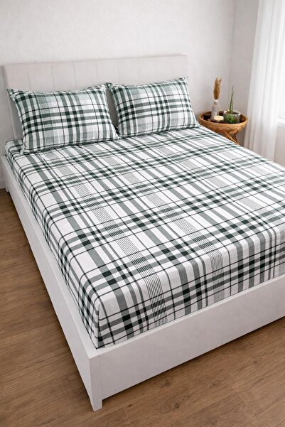 Arma Concept Double Plaid Patterned Ranforce Fabric Elastic Fitted Sheet Set ...
