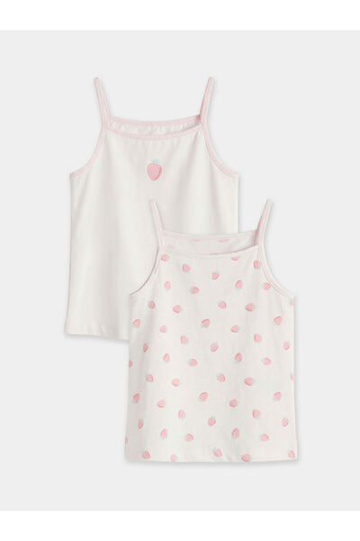 LC Waikiki قميص داخلي للفتيات من Özmarka New Season بياقة مربعة وحزام من مطبو...