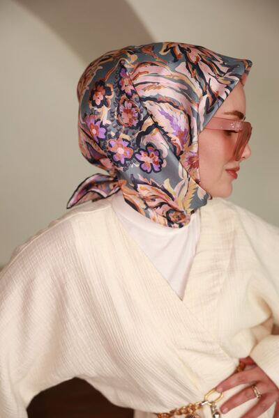 Silk Home Blue Pink Ethnic Pattern Tivil Woven Pure Silk Scarf-11469-02-Kvs0911