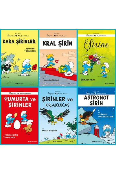 Alfa Yayınları Şirinler 1-6. Ciltler Kara Şirinler - Kral Şirin - Şirine - Şi...