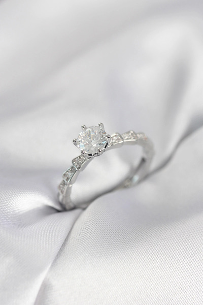 CT STONES Mey imports ®   Silver color zircon stone single stone model women'...