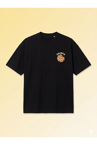 PERISENSE Unisex Cute Cookie Printed Premium Combed Cotton Oversize T-Shirt