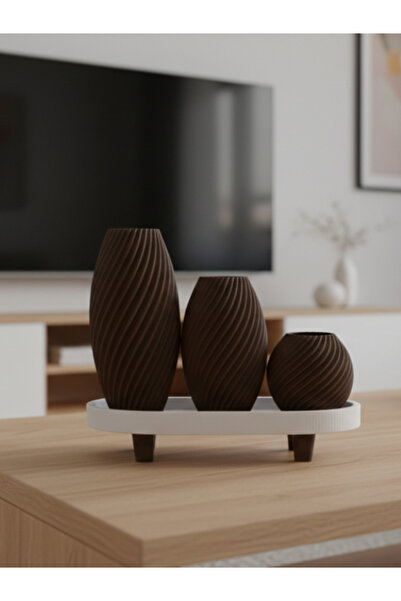 Leerybee تصميم جديد طقم مزهريات ديكور داخلي 3 قطع طباعة ثلاثية الأبعاد 8-14-1...