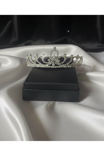 Estilo Lingerie Sultan Model Silver Color Bridal Crown, Promise Engagement Crown, Party Crown