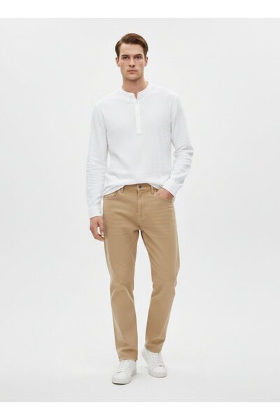 Ltb Long Sleeve Button Front Basic White Shirt