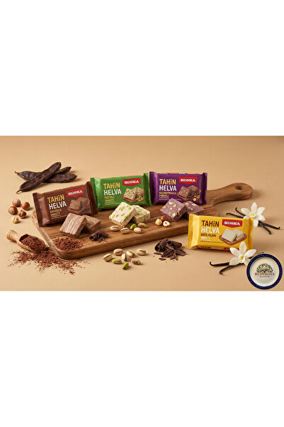Koska Tahin Helva Triple Pack - Cocoa & Carob Nuts & Pistachio & Plain (Vanil...