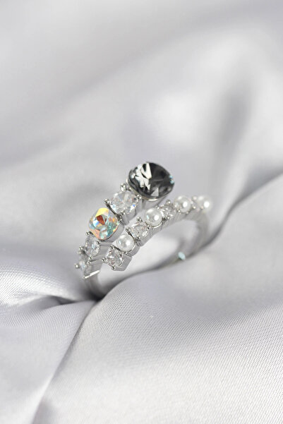 CT STONES Mey Import ®   Silver Color Brass Zircon Stone Pearl Women's Ring