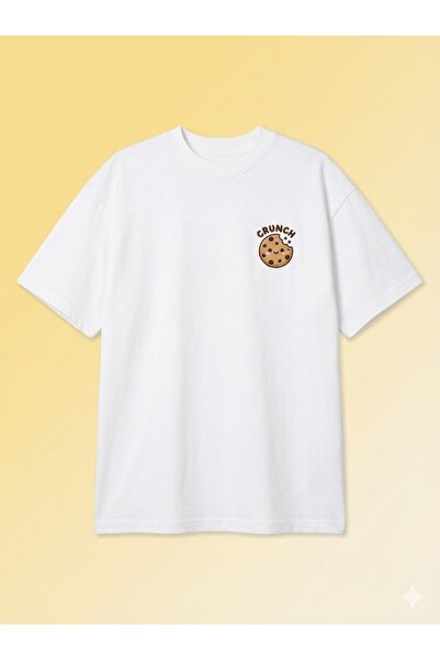 PERISENSE Unisex Cute Cookie Printed Premium Combed Cotton Oversize T-Shirt