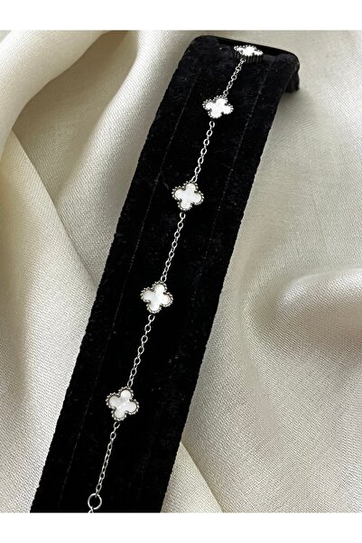 çelik bileklik سوار من الفولاذ على شكل ورقة البرسيم البيضاء مكون من 5 قطع