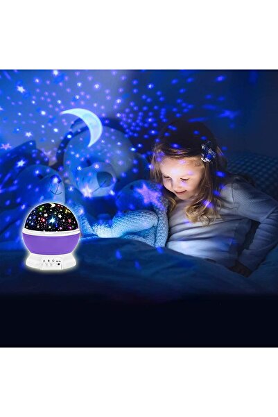 btm home Projeksiyon Gece Lambası Renkli LED Çocuk Odası Tavan Yansıtan Masa ...