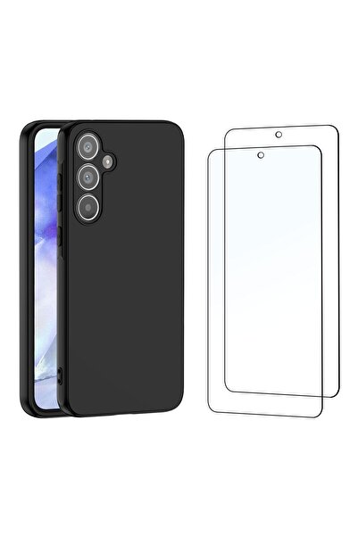 New'S Husă NEW'C Samsung A15 5G silicon ultra subțire negru + 2 folii sticlă