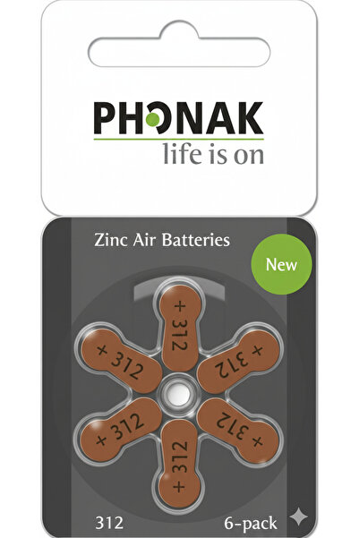 PHONAK 312 Numara Kulak Cihazı Pili (10 Paket x 6 Adet = 60 adet)