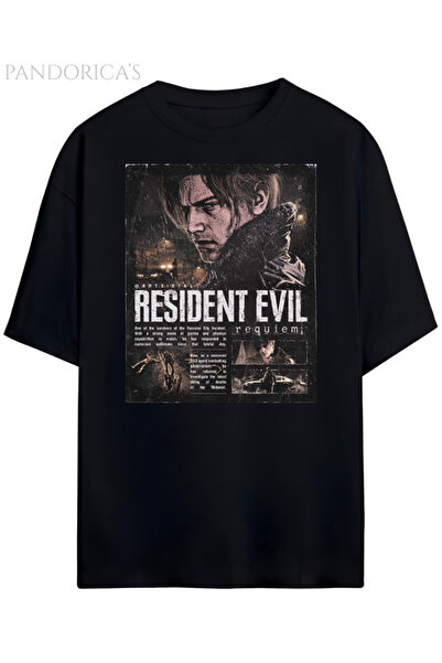 Grafftee Clothing Tricou unisex din bumbac cu design Leon S. Kennedy din Resi...