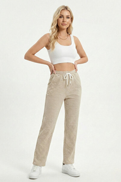 ABAY GİYİM Stretchy Fabric Waterway Waist Elasticated Small Check Pattern Com...