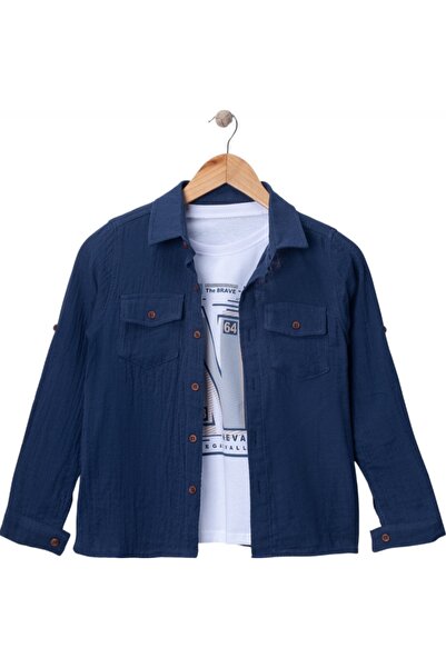 BEGONYA BEBECE KIDS Men's Cocuk Shirt T-Shirt Double Set Holiday Set