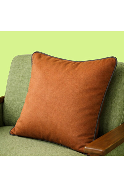 Solterra Design غطاء وسادة ذو حافة مضلعة مخملية الملمس، قطعة واحدة