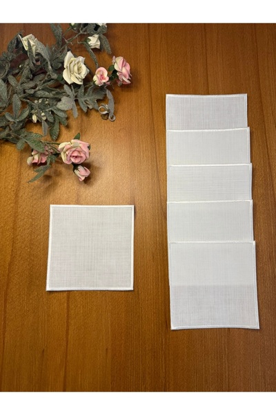 Smiling Home 6 Pieces Gardenia Linen Ecru Color Square Presentation Model Coc...