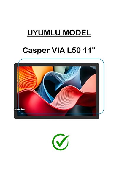 DUHALINE Casper VIA L50 11" için Standlı Tablet Kılıfı + NANO Kırılmaz Ekran Koruyucu+Dokunmatik Kalem