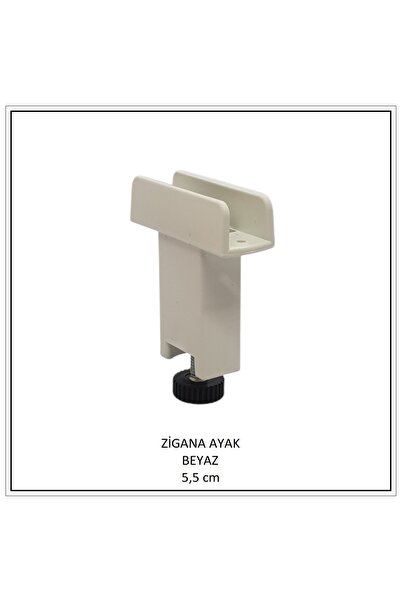 Adilon Zigana Ayak, U Tablalı Profil Ayağı, 5,5 cm, Beyaz