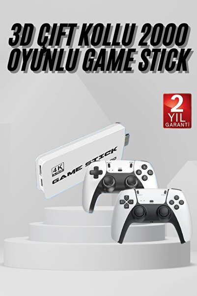 Lisinya yeni nesil 3D 4K 2000 Oyunlu Game Stick Oyun Konsolu Çift Konsol -