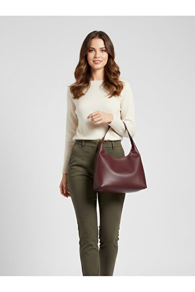 BK Bags & Accessories حقيبة كتف نسائية باللون العنابي