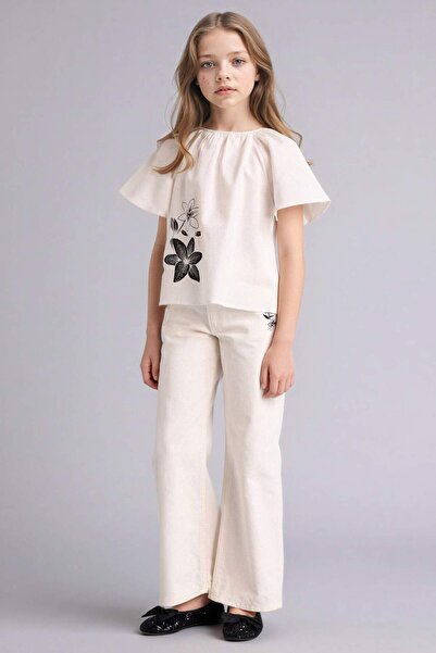 DeFacto Wide Leg Gabardine Trousers for Girls G7579A826Sm