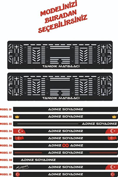 HOPE DİZAYN Kişiye Özel Isimli 2 Adet Araç Siyah Oto Plakalık