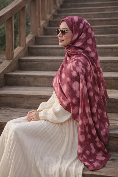 MİNELEŞARP34 Mineşarpt Gazelle Patterned, Speckled Red Color, Comfortable, No...