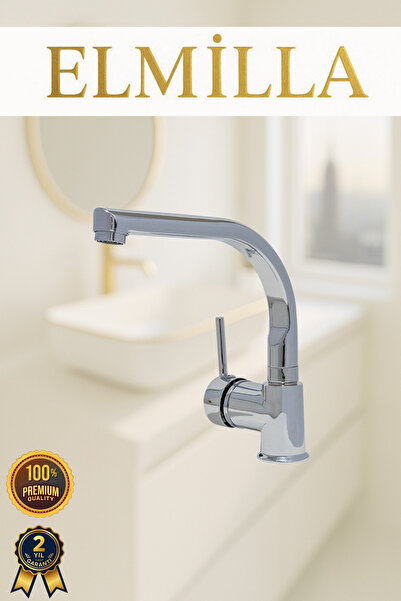 elmilla Krom Armut Balık Sırtı Borulu Banyo Lavabo Bataryası Çeşmesi Musluğu ...