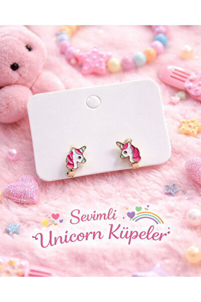 melonka Unicorn Kız Çocuk Küpesi