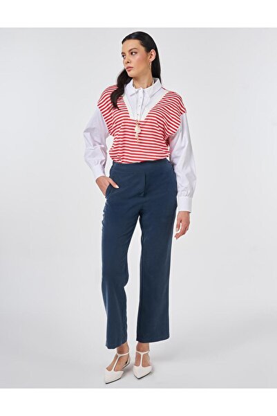 KYR Elastic Waist Modal Trousers Dark Navy Blue