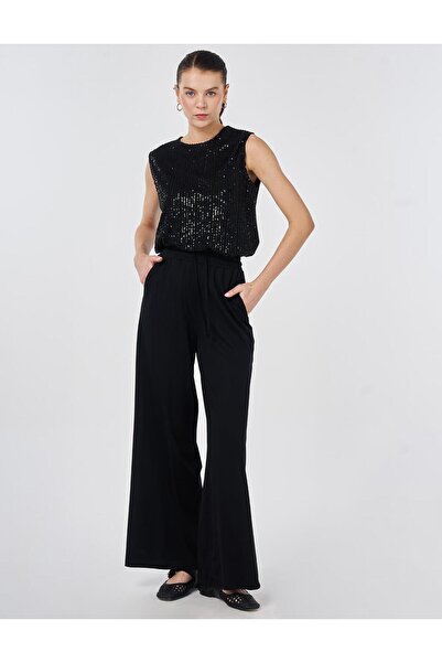 KYR Relaxed Fit Rayon Trousers Black