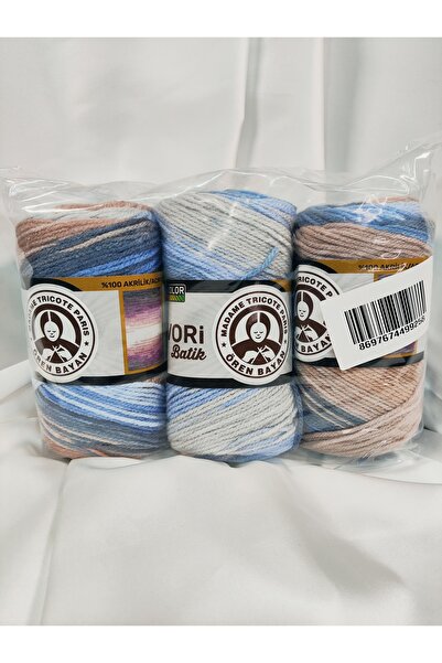 Ören Bayan FAVORİ BATİK Ebruli El Örgü İpi (3 Adet) - Renk: 924