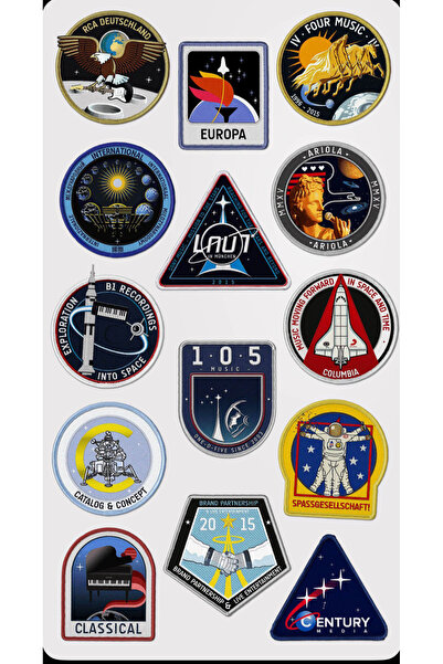 Limitless Design Space Mission Patch Sticker Set 22X30 cm – Space & Retro Bad...