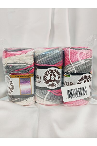 Ören Bayan FAVORİ BATİK Ebruli El Örgü İpi (3 Adet) - Renk: 917