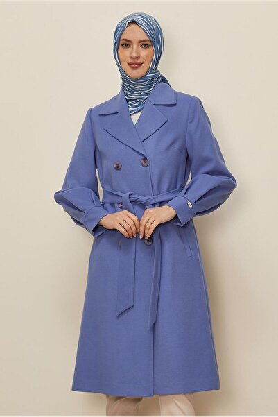 Alvina Double-Breasted Collar Belted Coat 90305
